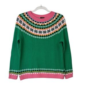 NEW Talbots Fair Isle Sweater Women's Size Medium Petite PM Nordic Holiday